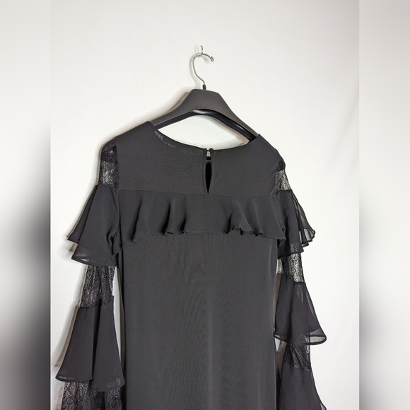 WHBM Black Bell Sleeve Lace Dress - Picture 12 of 16